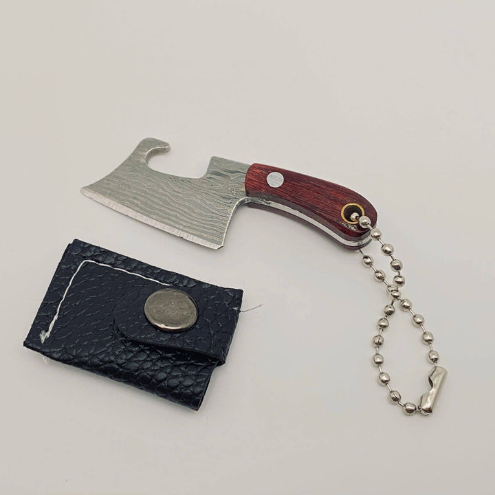 Damascus Pattern Mini Knife with Protective Sleeve: 3#