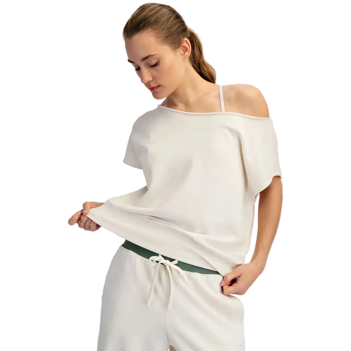 W's French Terry Off Shoulder Top