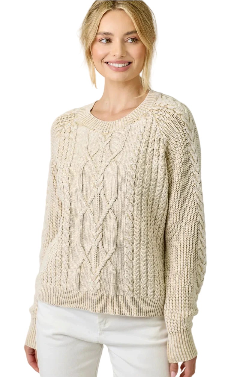 W's Washed Cable Sweater