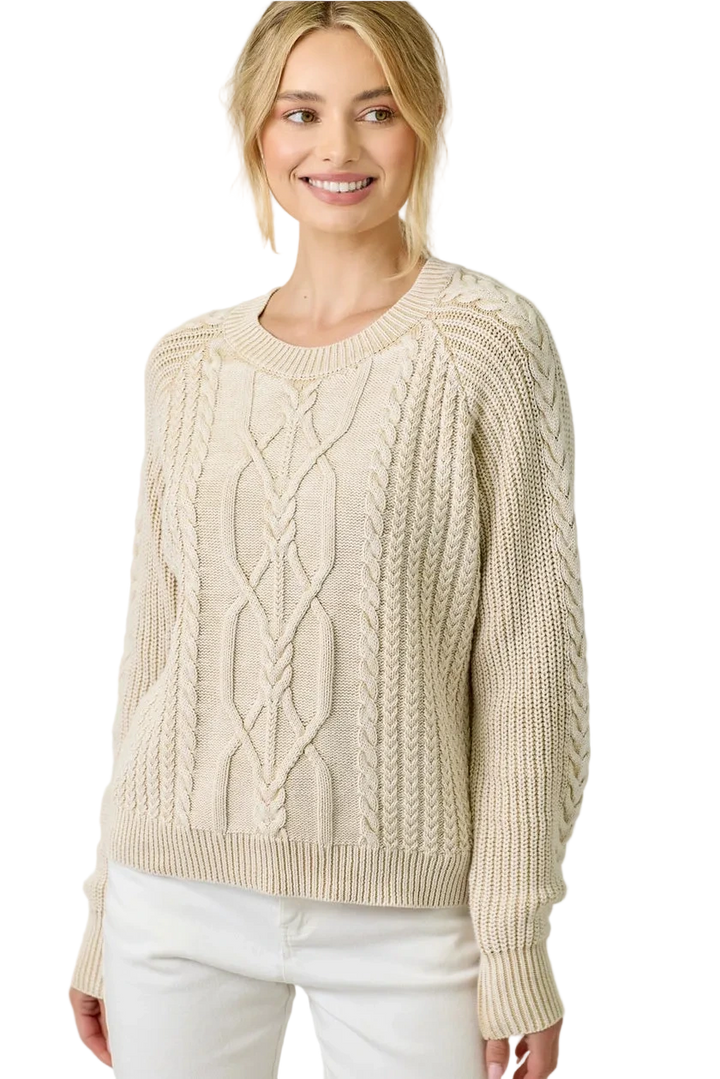 W's Washed Cable Sweater