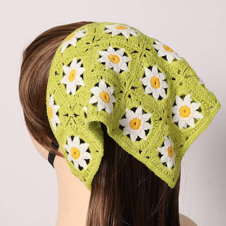 Woven Flower Hairband: White