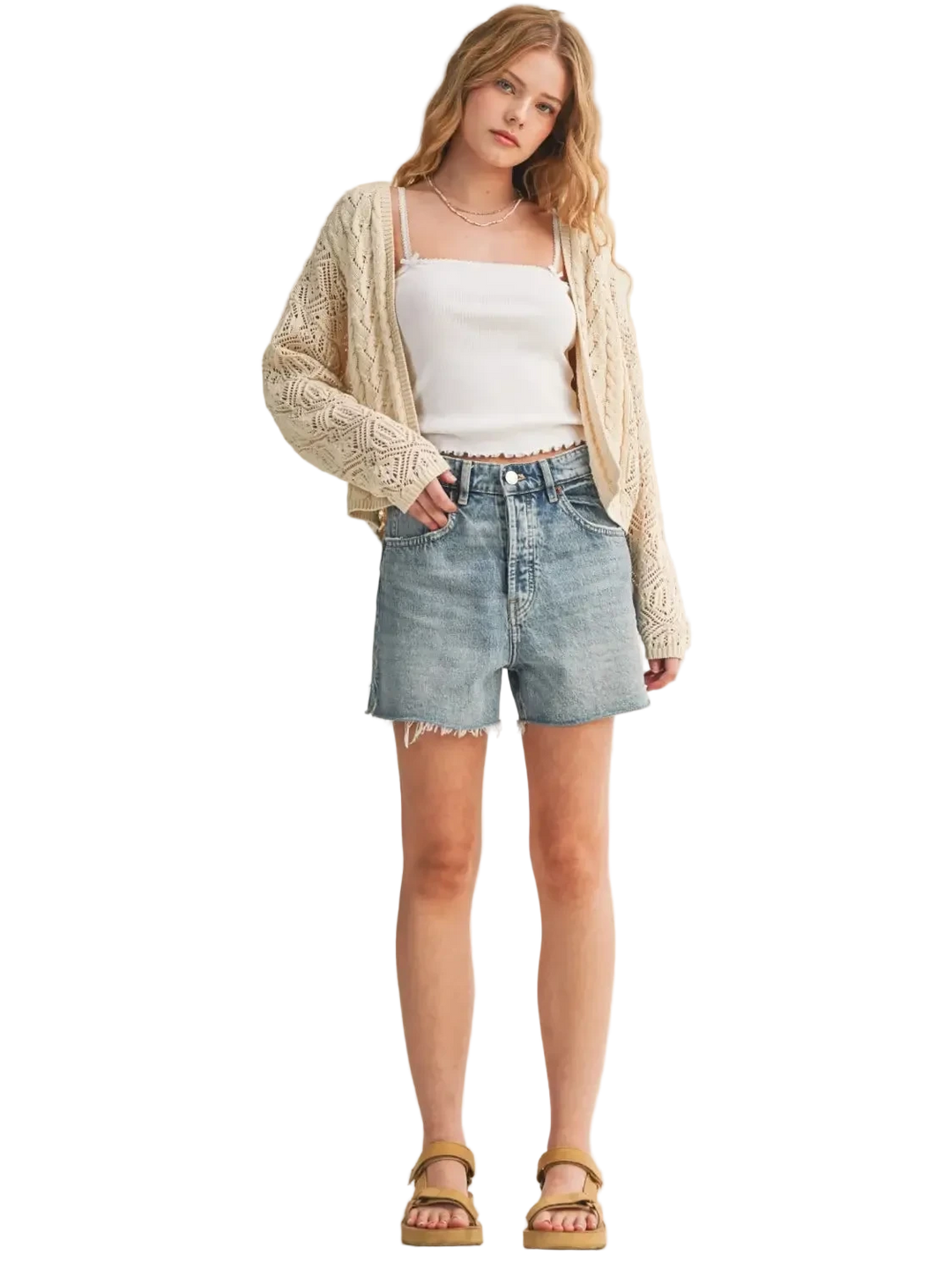 W's Open Cable Knit Sweater