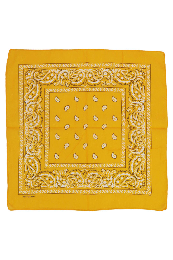Classic Paisley Print Square Cotton Bandana: DARK ORANGE / ONE SIZE