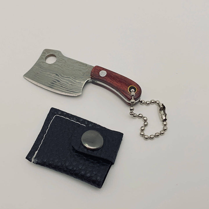 Damascus Pattern Mini Knife with Protective Sleeve: 3#