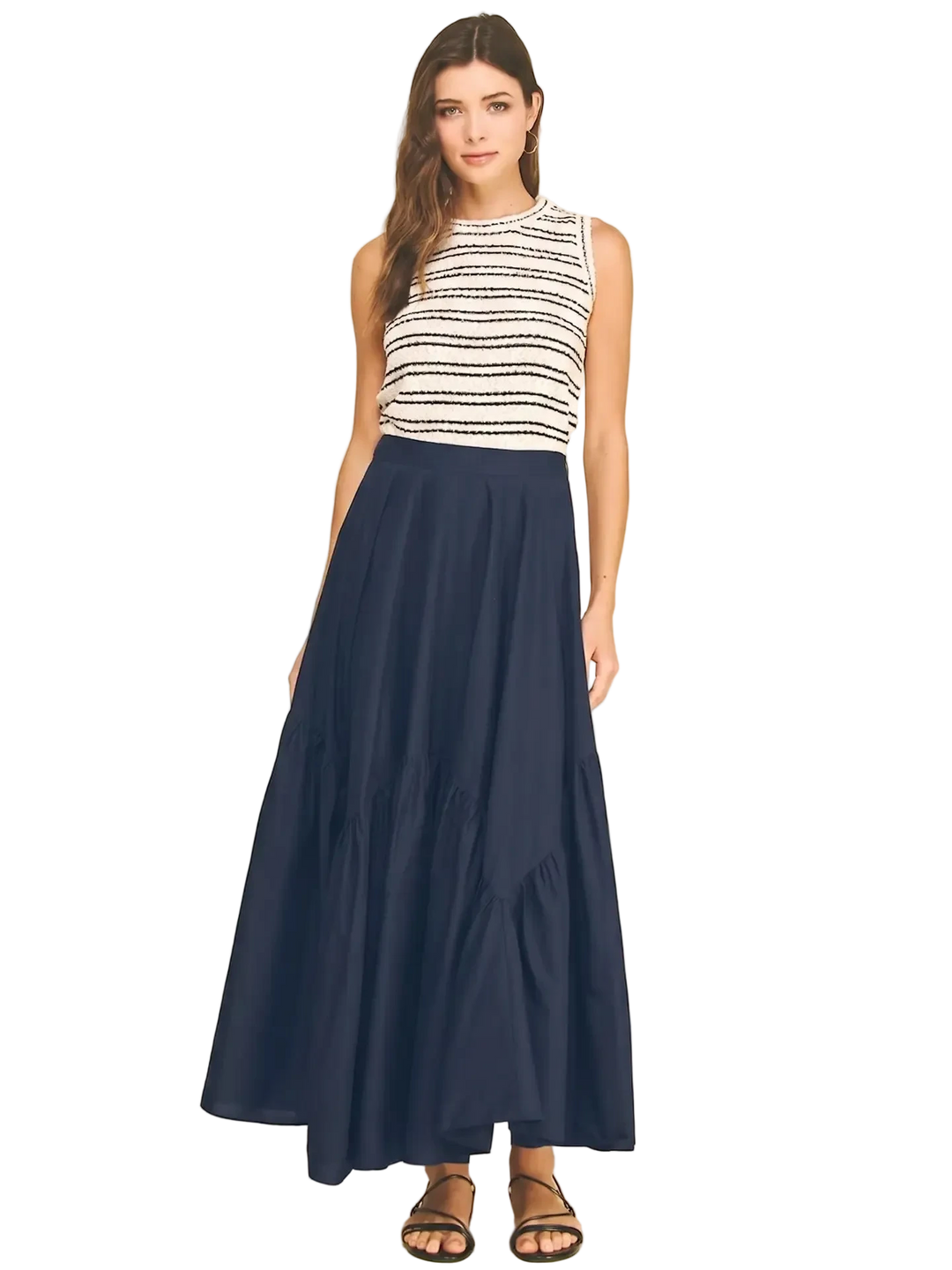 W's Asymmetrical Tiered Maxi Skirt