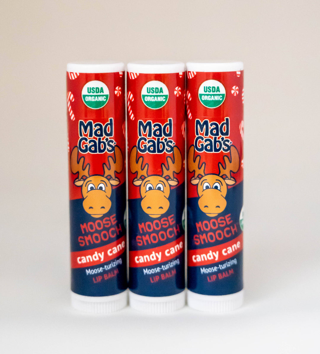 Organic Moose Smooch Candy Cane Lip Balm