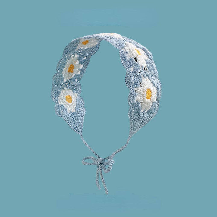 Handmade Crochet Flower Headband - Summer's Perfect Accessor: BLUE