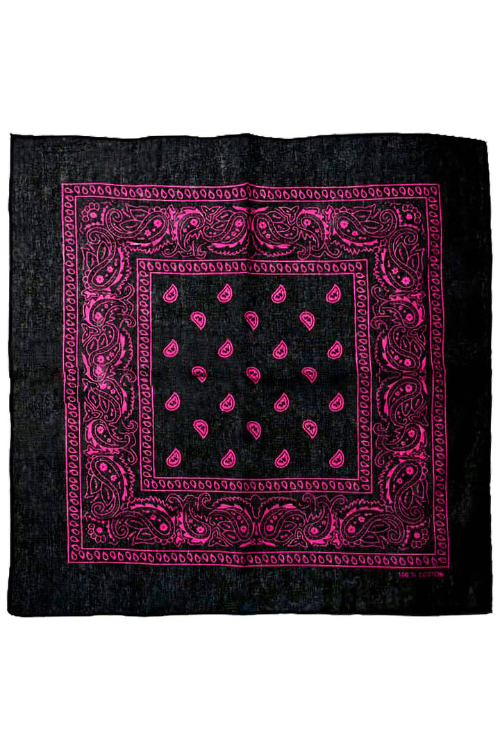 Classic Paisley Print Square Cotton Bandana: DARK ORANGE / ONE SIZE