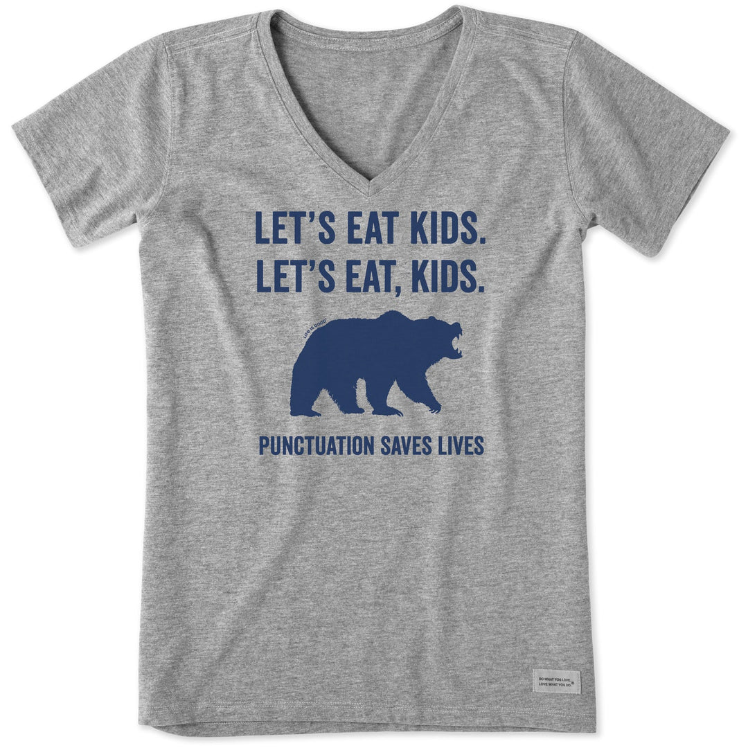 W's Let's Eat, Kids Short Sleeve Crusher Vee