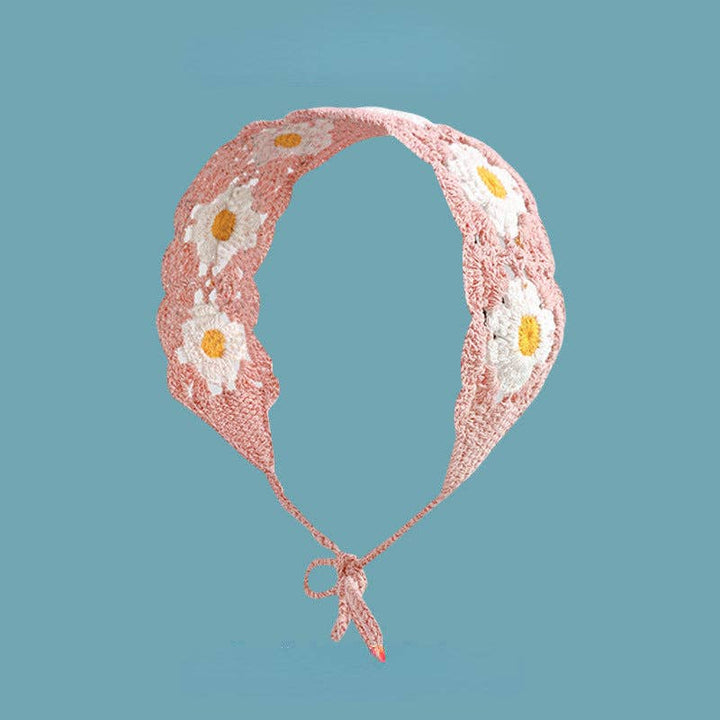 Handmade Crochet Flower Headband - Summer's Perfect Accessory: PINK