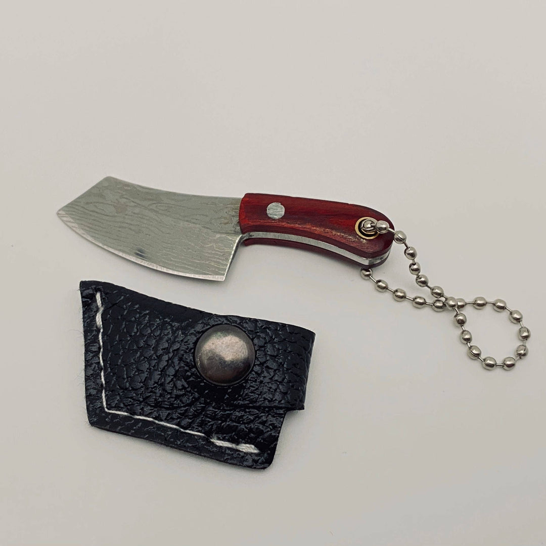Damascus Pattern Mini Knife with Protective Sleeve: 3#