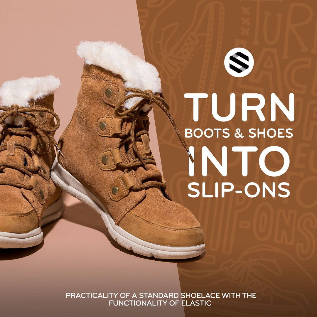 Round Elastic Stretch Shoe Laces: Dark Brown / 45 in