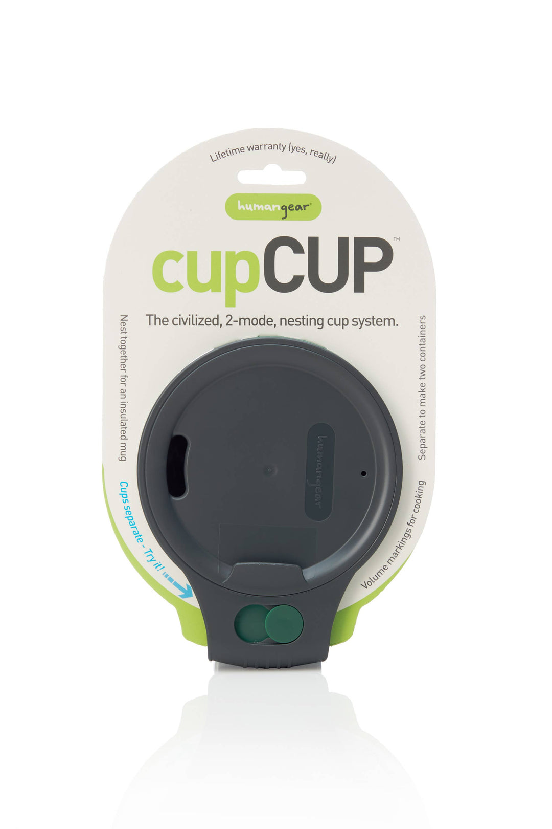 CupCUP - Insulated Travel & Camping Mug Cup: Charcoal/Green
