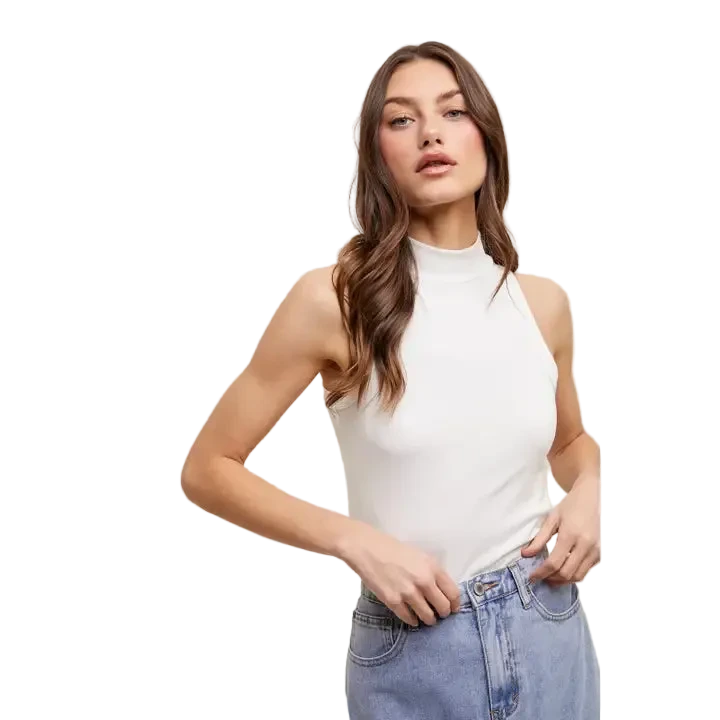 W's Ribbed Mock Neck Tank