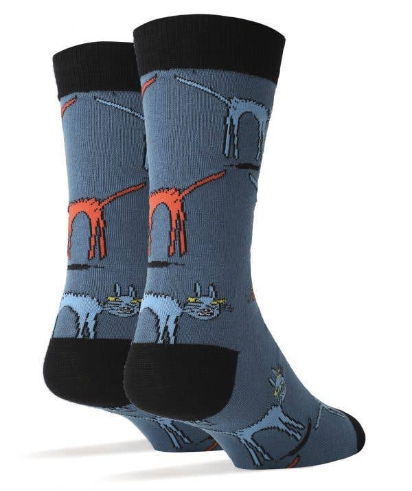 Cat Fight | Men's Cotton Crew Funny Socks