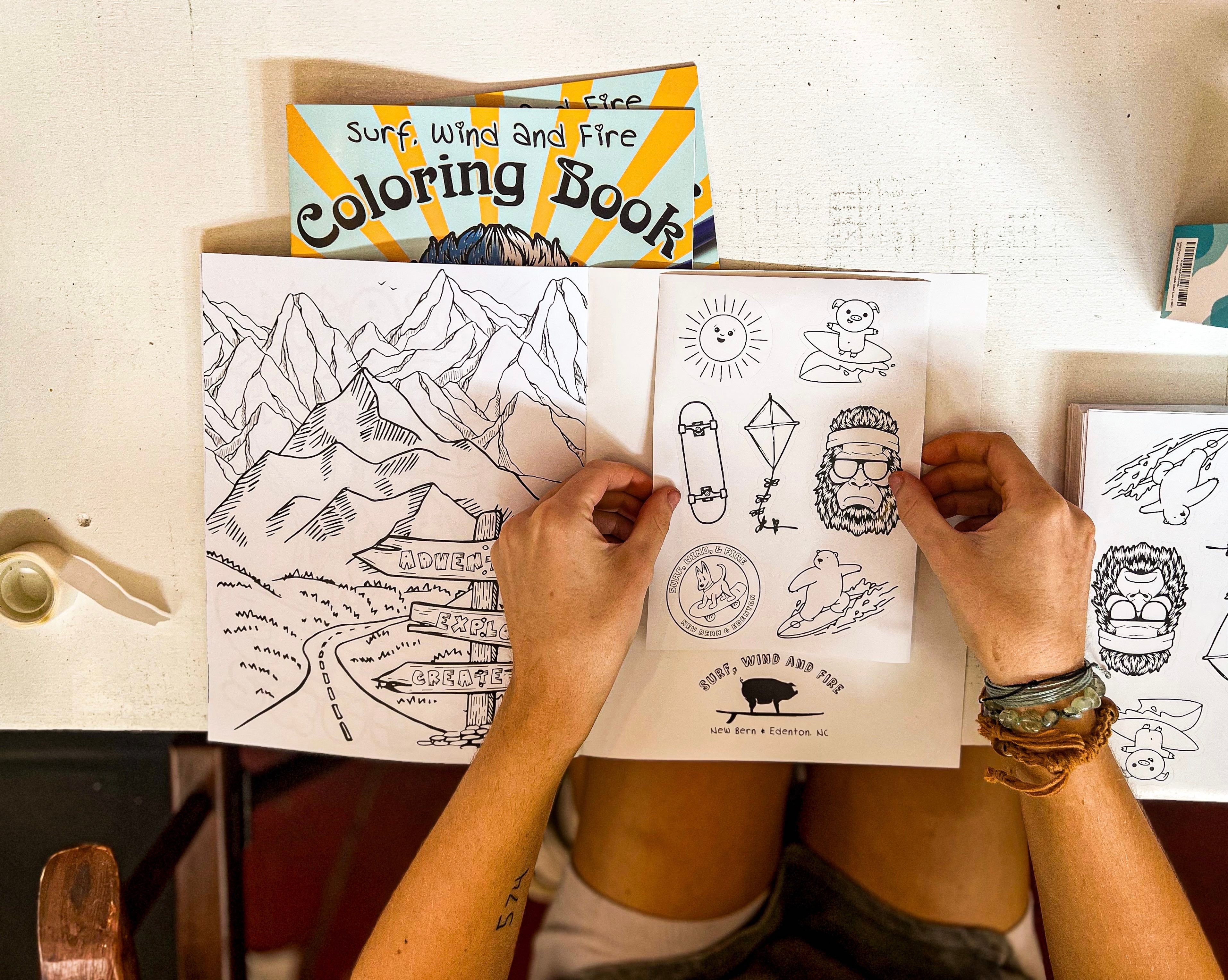 Surf, Wind and Fire Coloring Book
