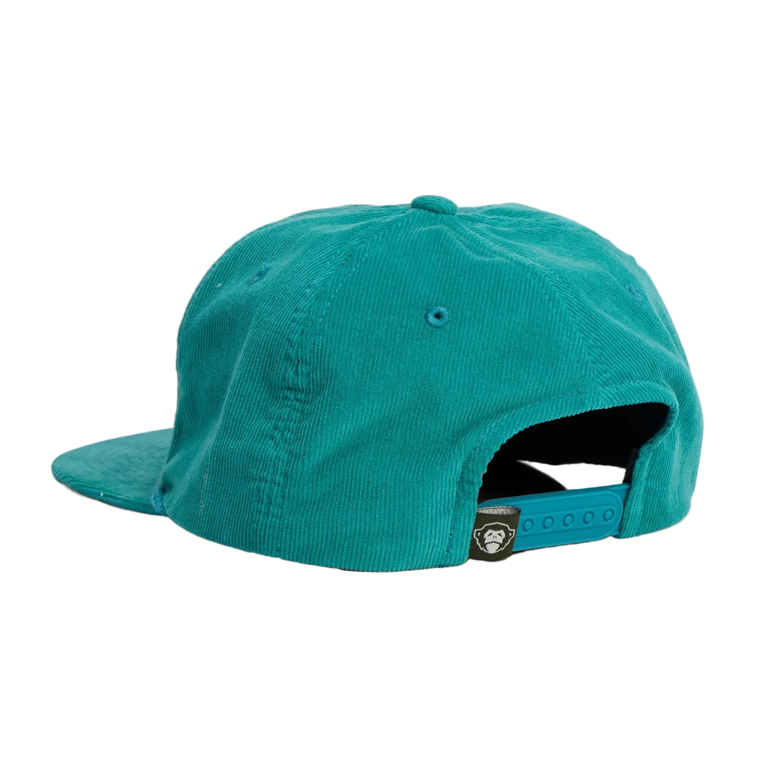 H Bolt Motif Unstructured Snapback Hat, Teal Corduroy