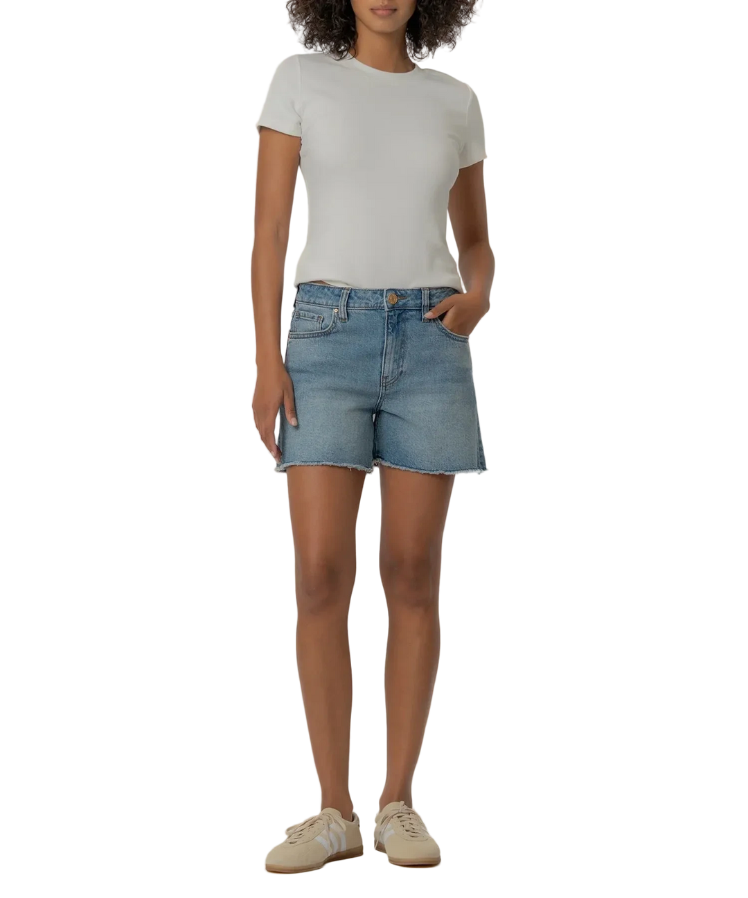 W's Jane High Rise Long Short w/Fray Hem