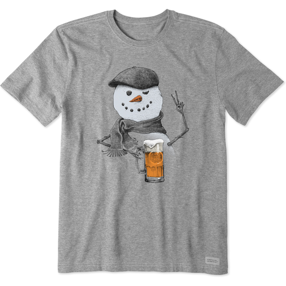 M's S/S Crusher Tee Peaceful Snowman w Beer