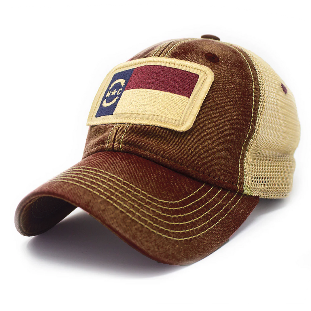 North Carolina Flag Patch Trucker Hat