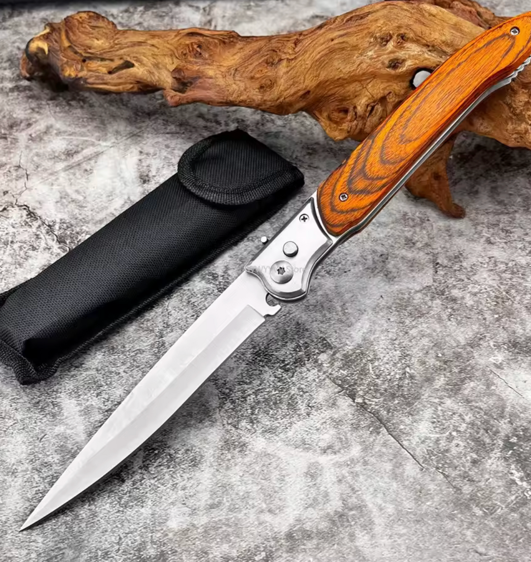 12-inch Large Assisted Opening Folding Knife, D2 Steel Blade