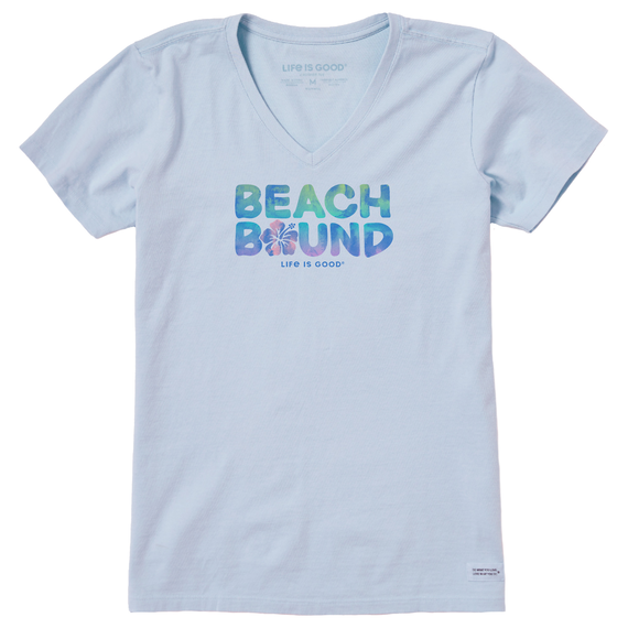 W's S/S Crusher Vee Tee Wordsmith Beach Bound Hibiscus