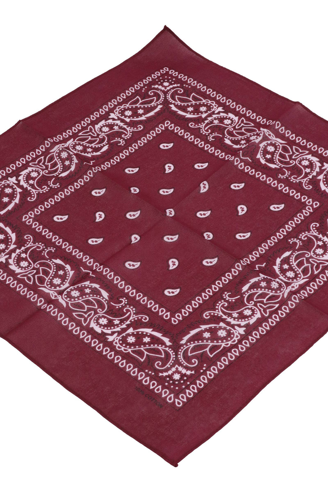 Classic Paisley Print Square Cotton Bandana: DARK ORANGE / ONE SIZE