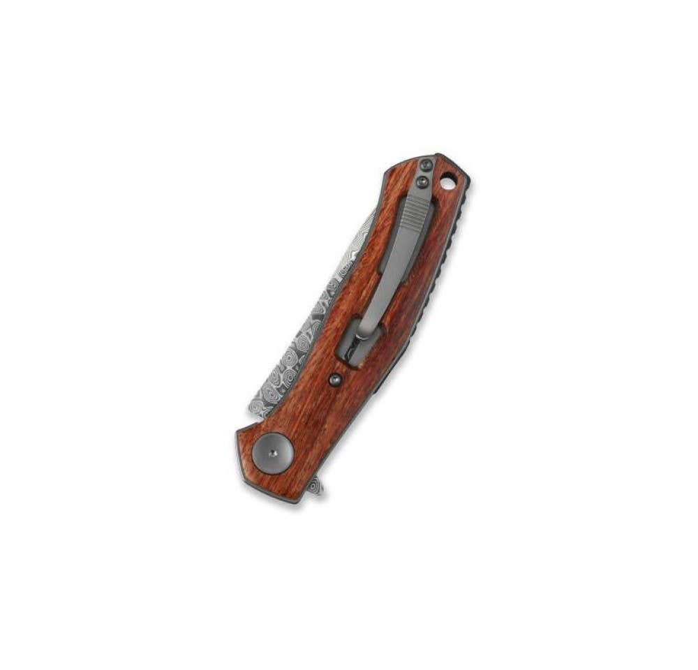 Damascus Mkuruti Wood Pocket Knife