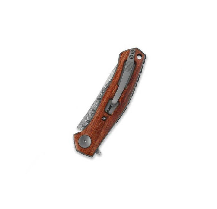 Damascus Mkuruti Wood Pocket Knife