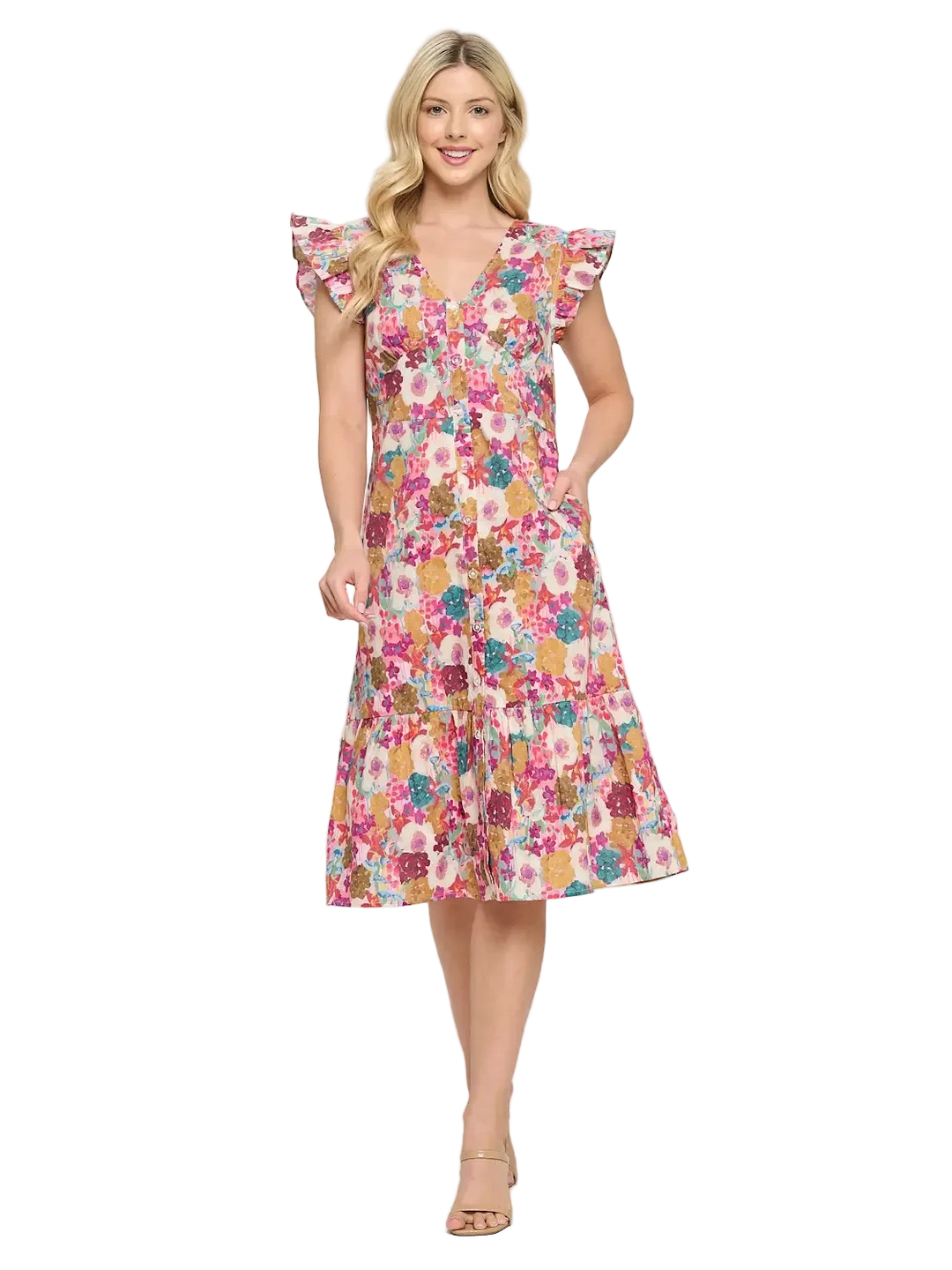 W's Spring Flowers Blossom Dress