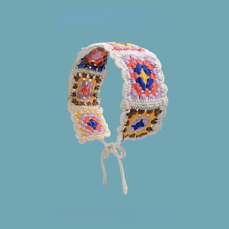 Crochet Flower Hairband: KHAKI
