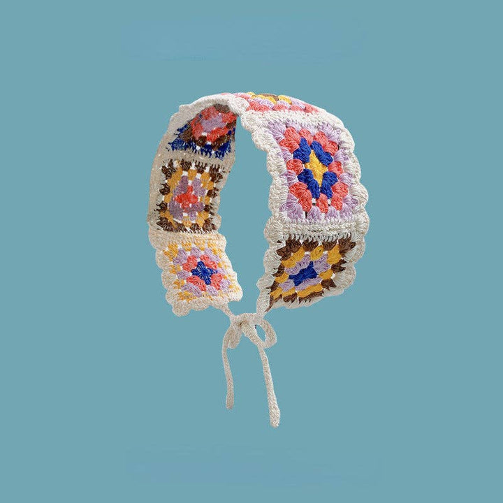Crochet Flower Hairband: KHAKI
