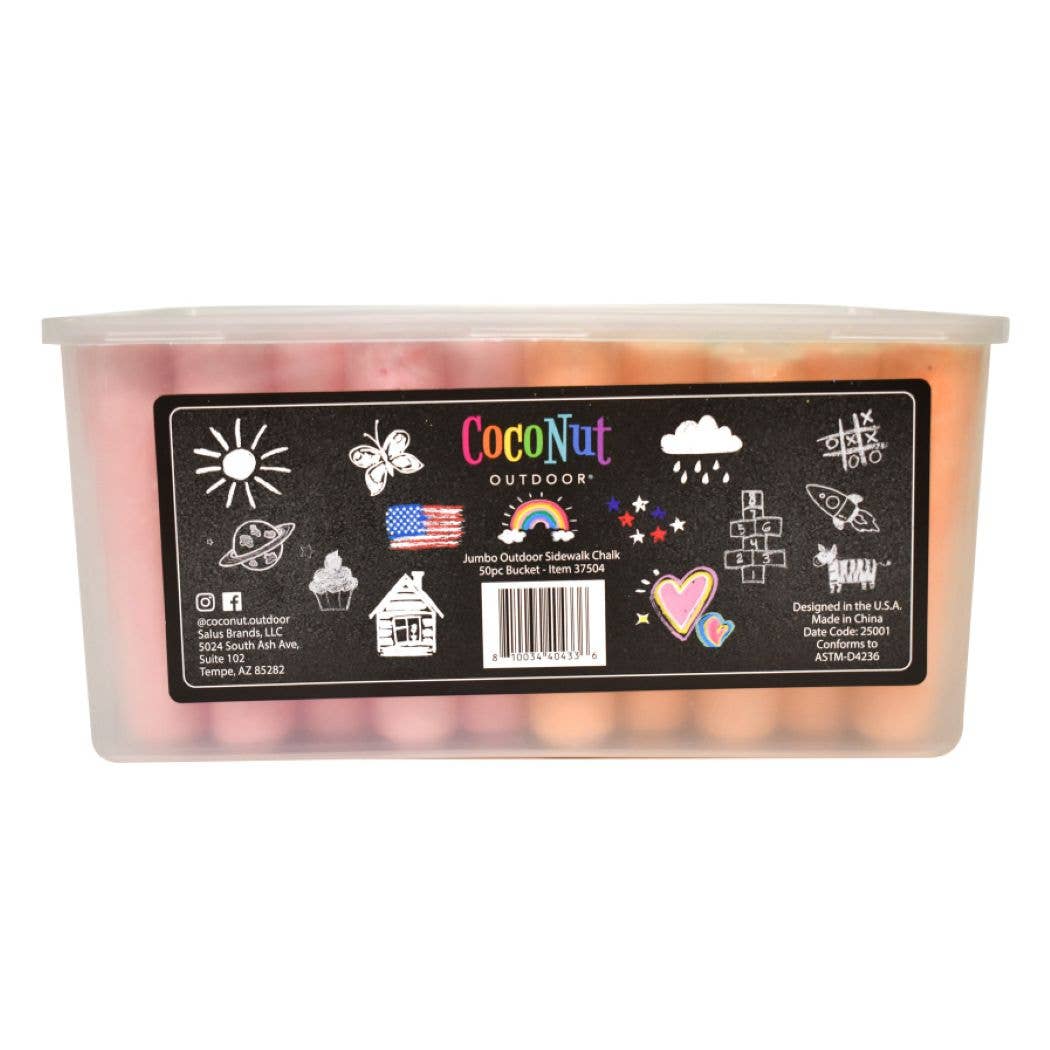 Jumbo Outdoor Sidewalk Chalk - 50pc Bucket