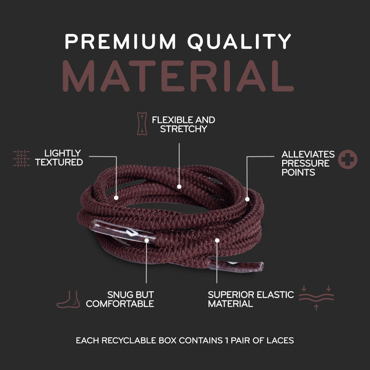 Round Elastic Stretch Shoe Laces: Dark Red / 55 in