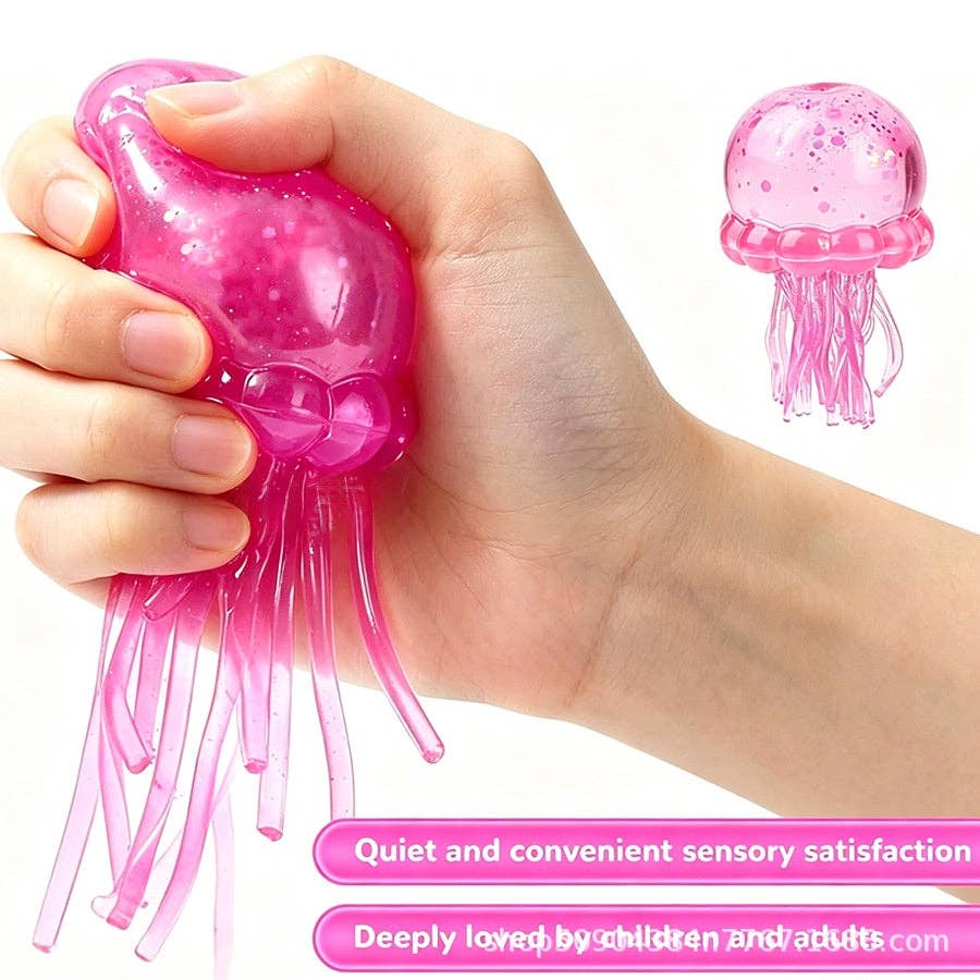 Large Jellyfish Maltese Squishy Toy Slow Rebound Stress Relief Ball High Quality, Malt Sugar-Pink
