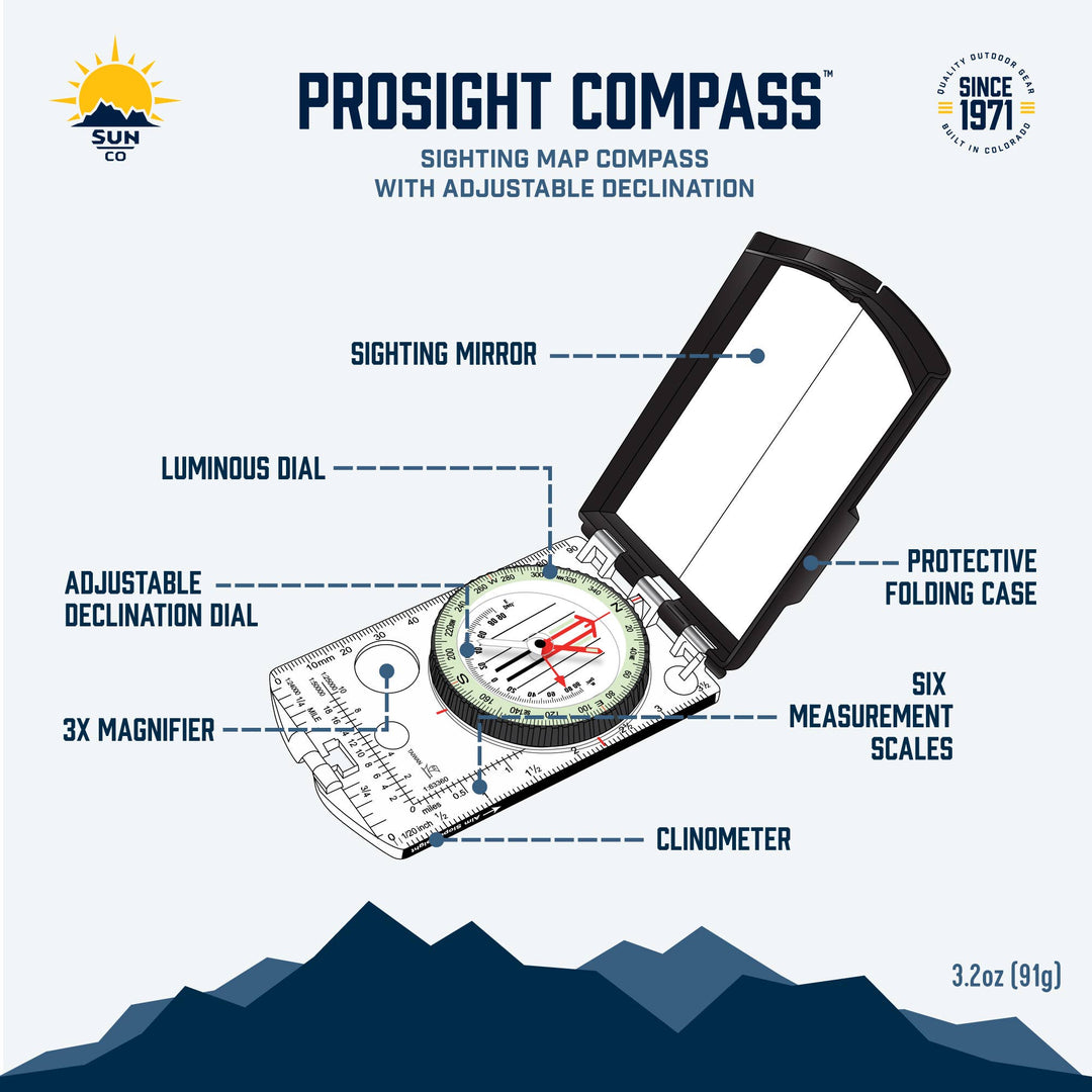 ProSight™ - Sighting Map Compass with Adjustable Declination