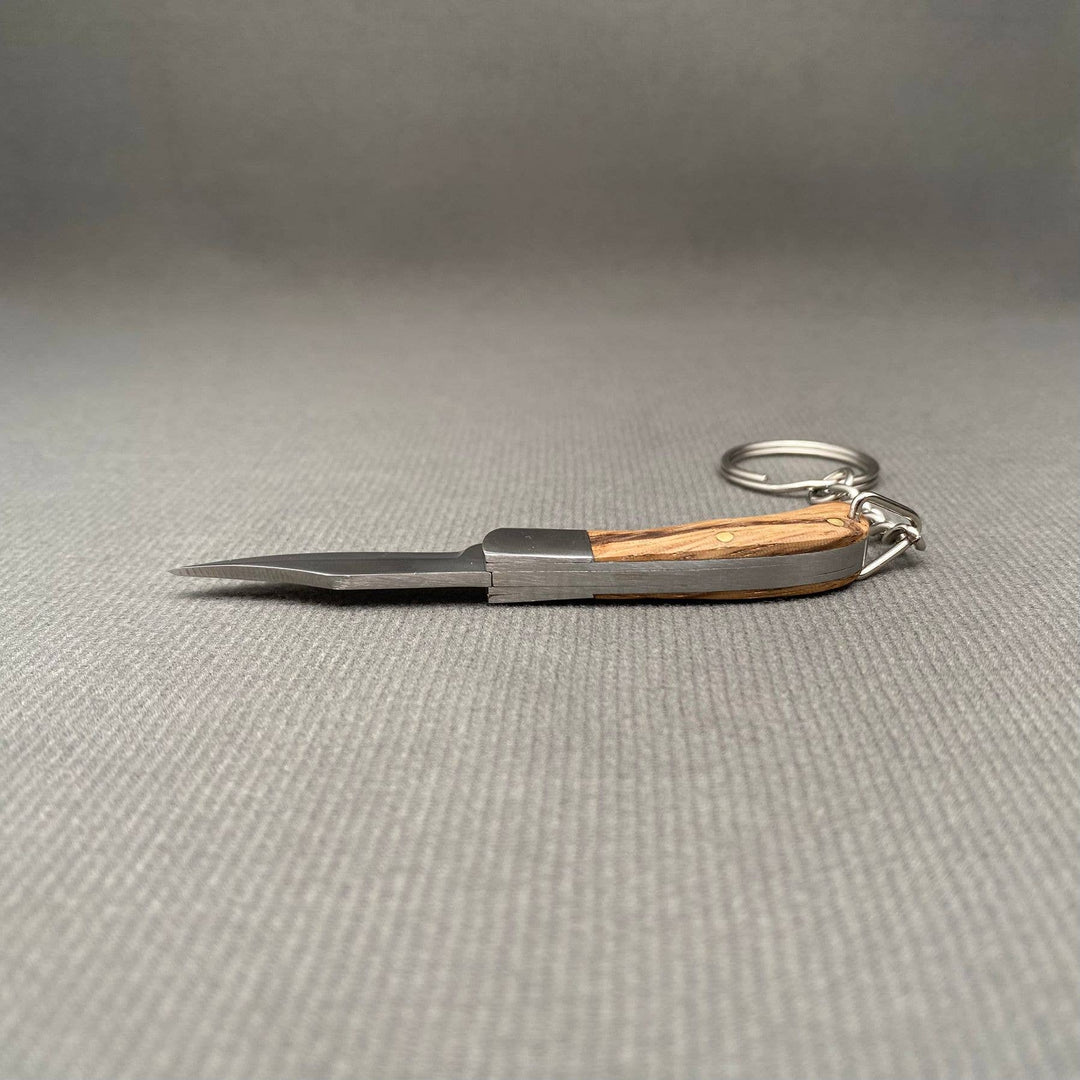 Wood & Acrylic Handle Foldable Stainless Steel Knife: Wood handle - A