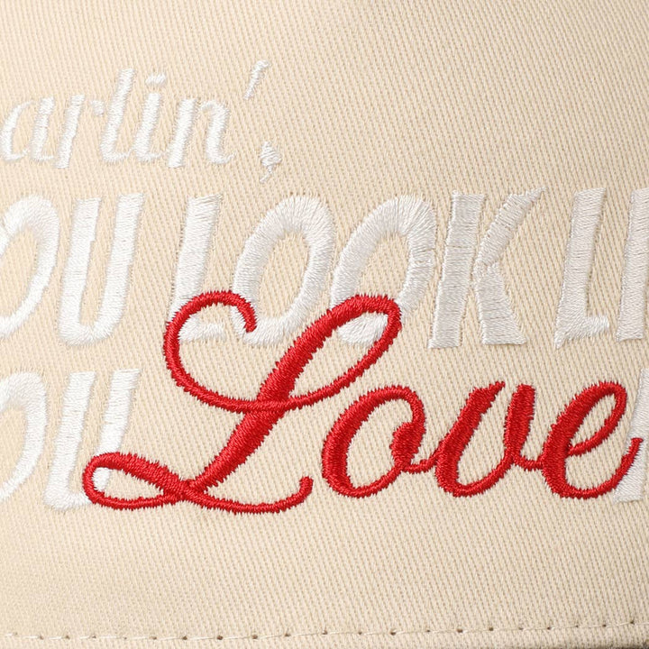 You Look Like You Love Me Embroidery Trucker Hat: Hot Pink / ONE SIZE