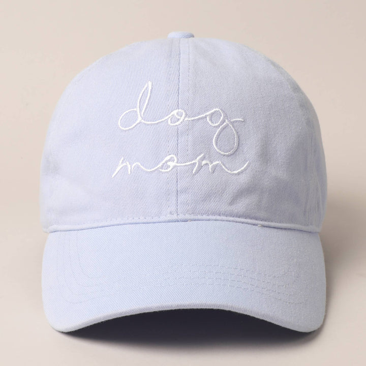 Dog Mom Lettering Embroidery Baseball Cap: CLAY / One Size