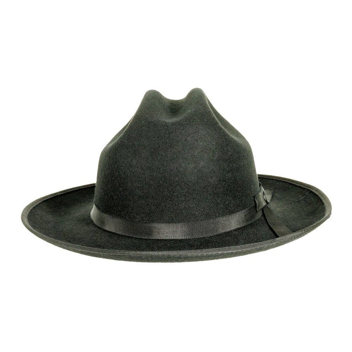 Wool Felt Open Road Fedora Hat - Style Dead End: Black / XL