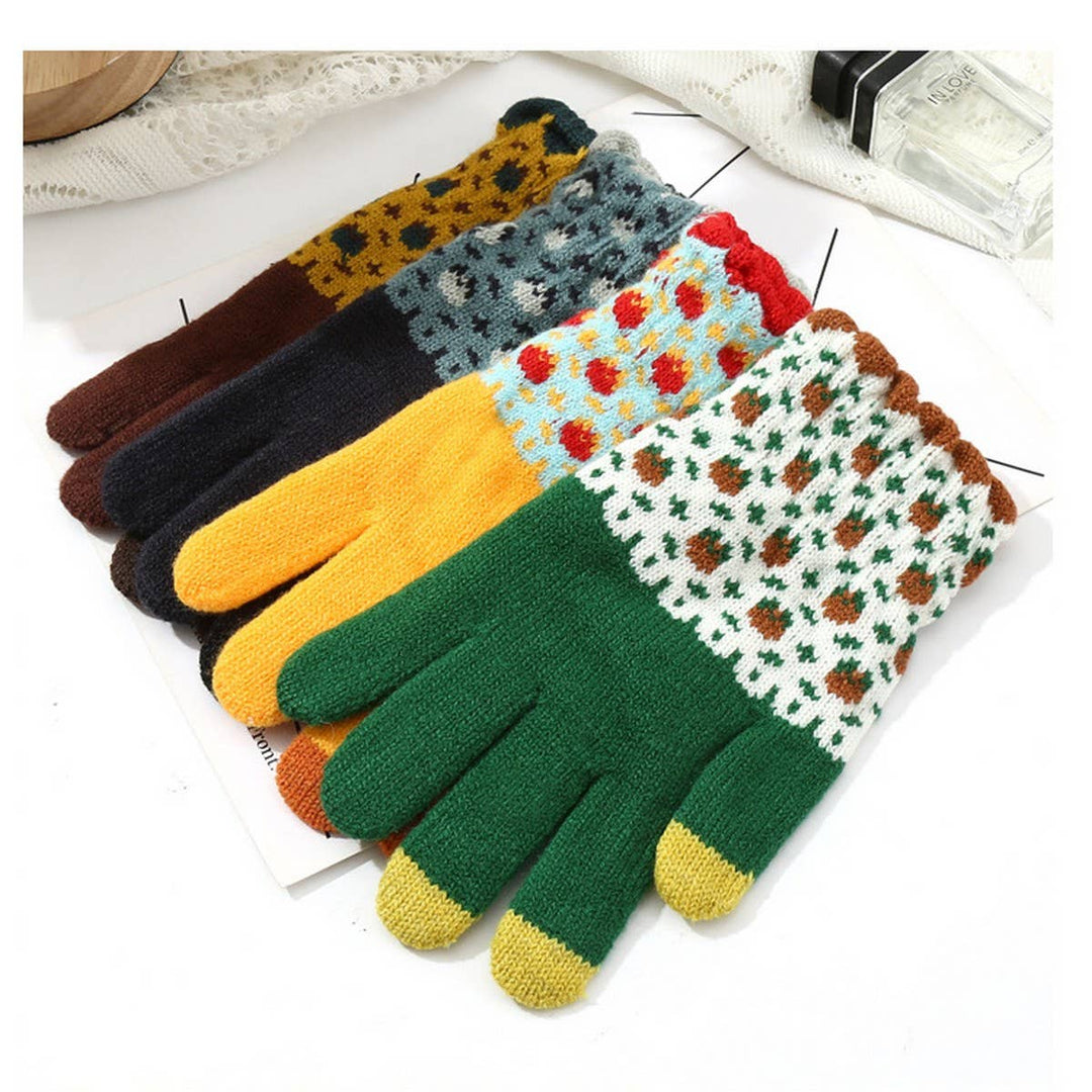 Cute Knit Gloves for Women, Green