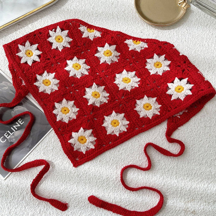 Woven Flower Hairband: White