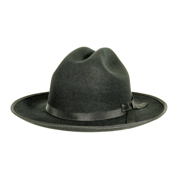 Wool Felt Open Road Fedora Hat - Style Dead End: Black / LG