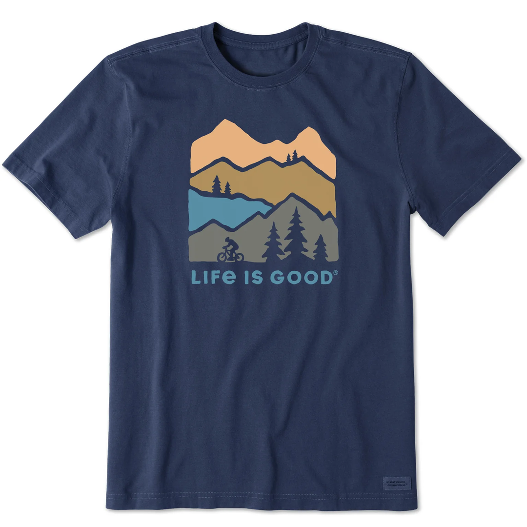 M's S/S Crusher Tee Mountain Bike Landscape Silhouette