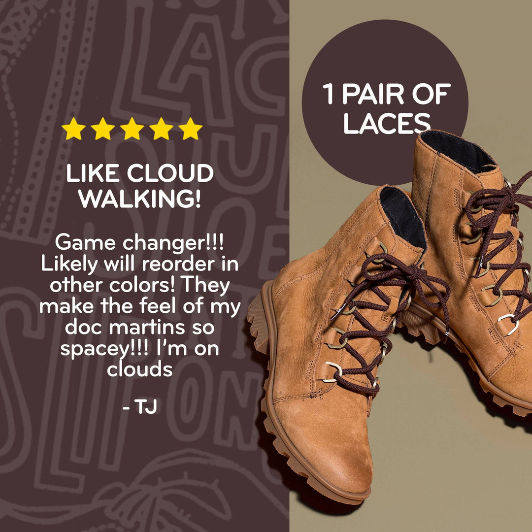 Round Elastic Stretch Shoe Laces: Light Brown / 45 in