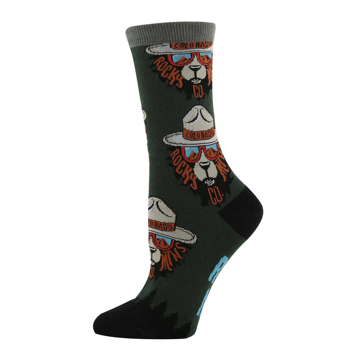 Rocky Mountain Bear | Women's Funny Cotton Crew Socks