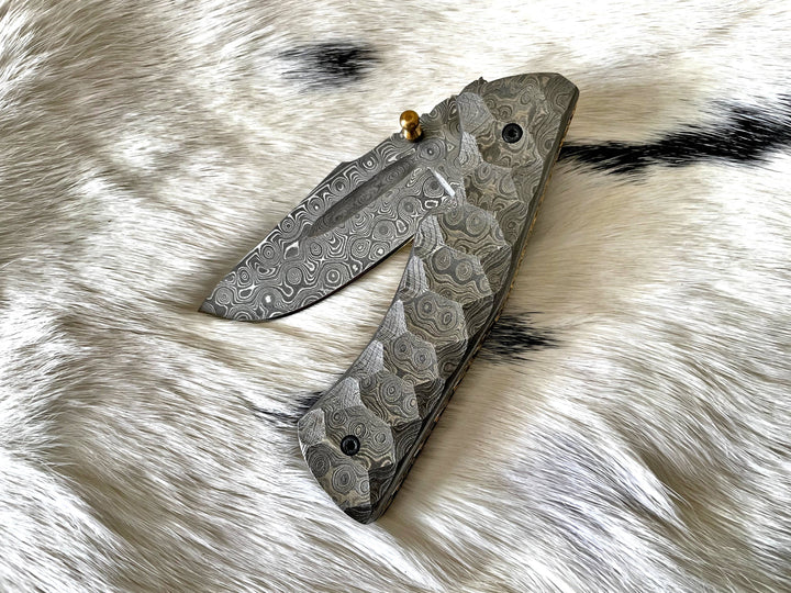 Full Damascus Steel Folding Knife TK-062