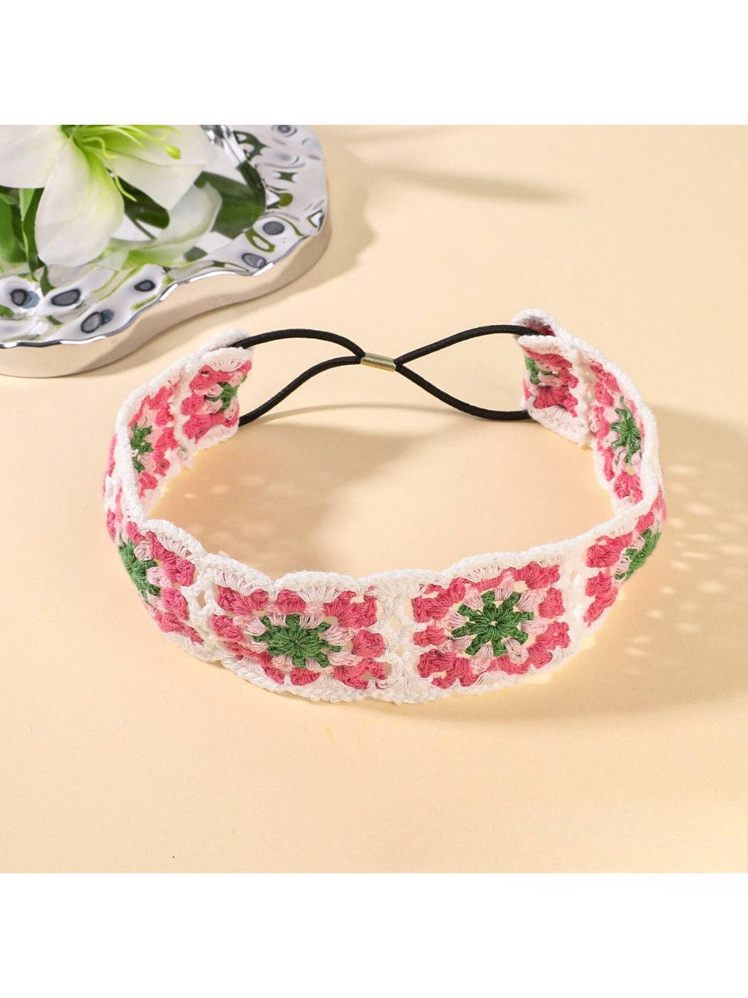 Scarvii Vintage Crochet Floral Headband