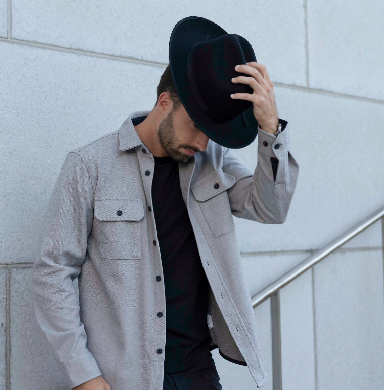 Wool Felt Open Road Fedora Hat - Style Dead End: Black / XL