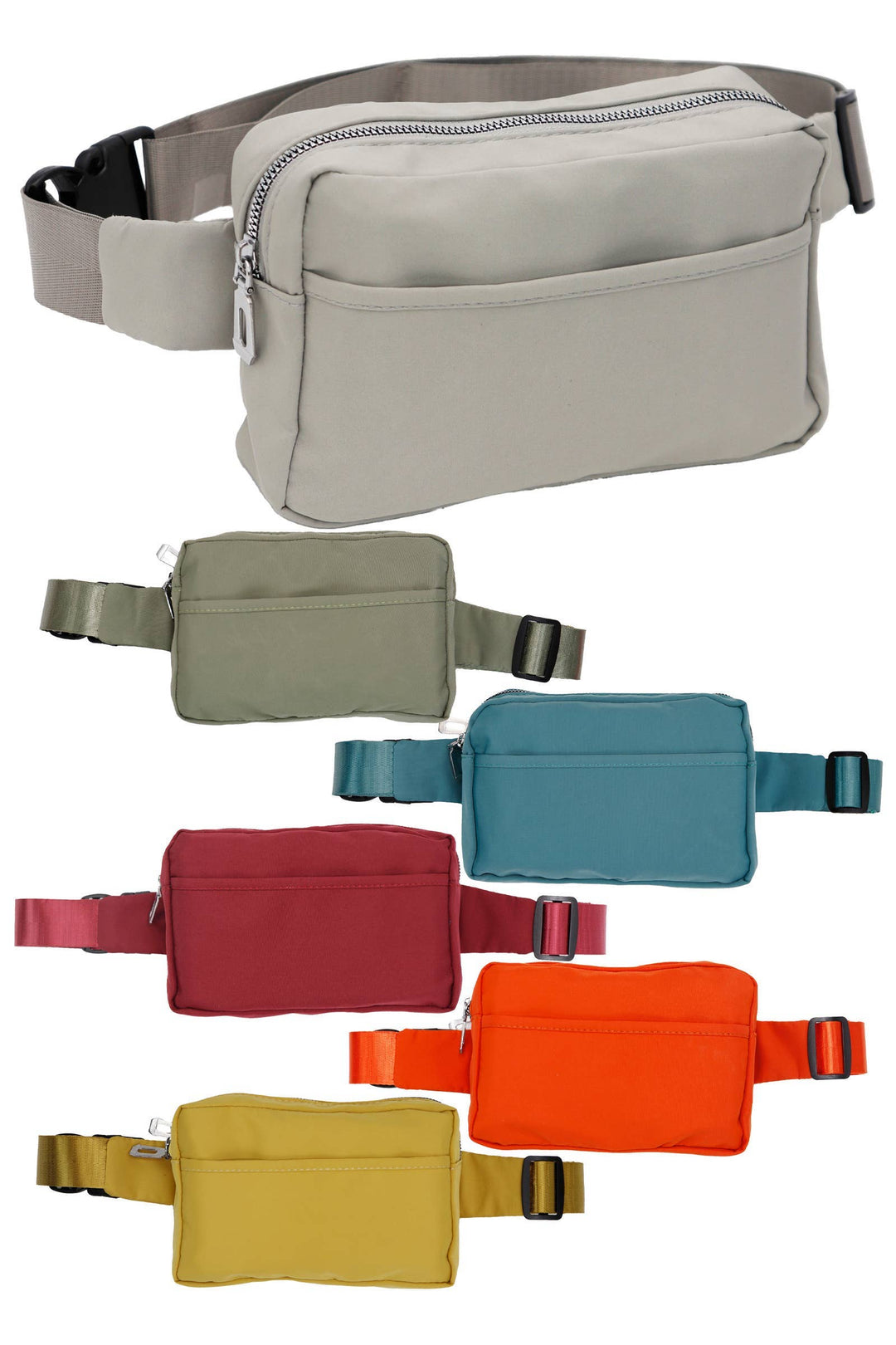 Minimal Matte Neutral Solid Belt Bag Fanny Pack: ASSORTED / ONE SIZE